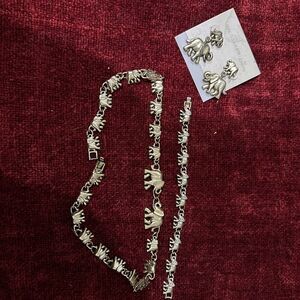 Carol For Eva‎ Graham Elephant Earring Necklace Bracelet Set